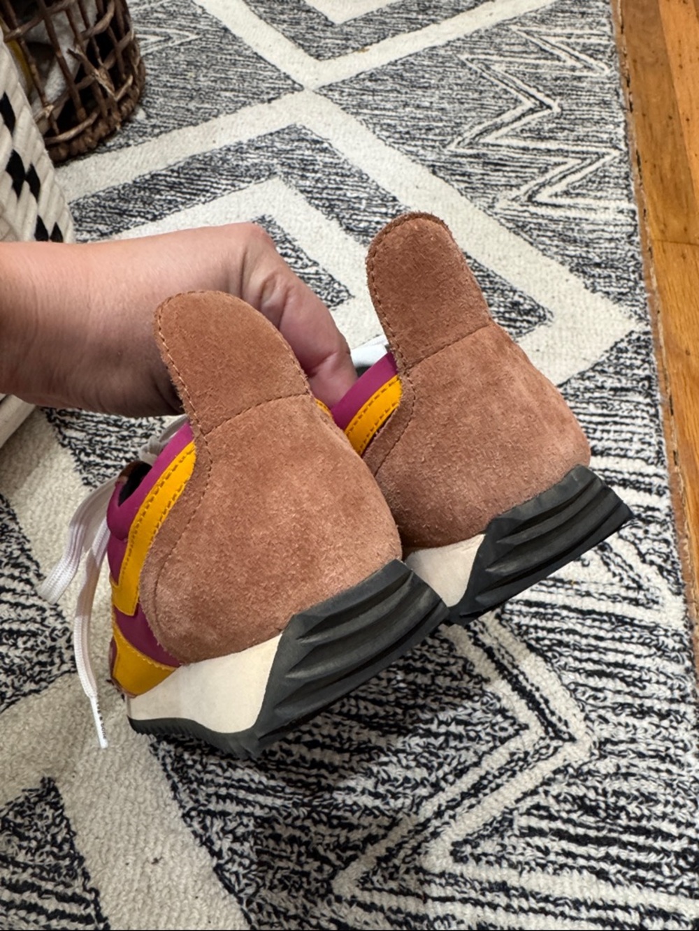 rag & bone Magenta and Brown Runner Sneakers with Yellow Accent - Picture 4 of 11